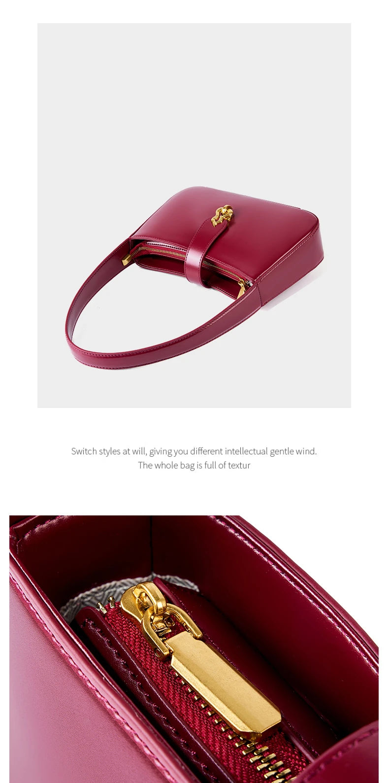 Bolsa Pequena 'Brionne' Burgundy